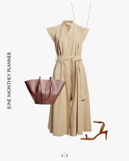 Monthly outfit planner JUNE: Spring & Summer looks | shirt dress, heel sandal, leather tote  

Workwear, event, everyday style 

See the entire calendar on thesarahstories.com ✨ 


#LTKStyleTip #LTKWorkwear