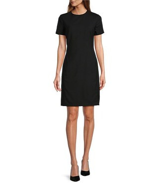 Antonio Melani Crissy Short Sleeve Crew Neck Stretch Woven Wool Blend Sheath Dress | Dillard's | Dillard's