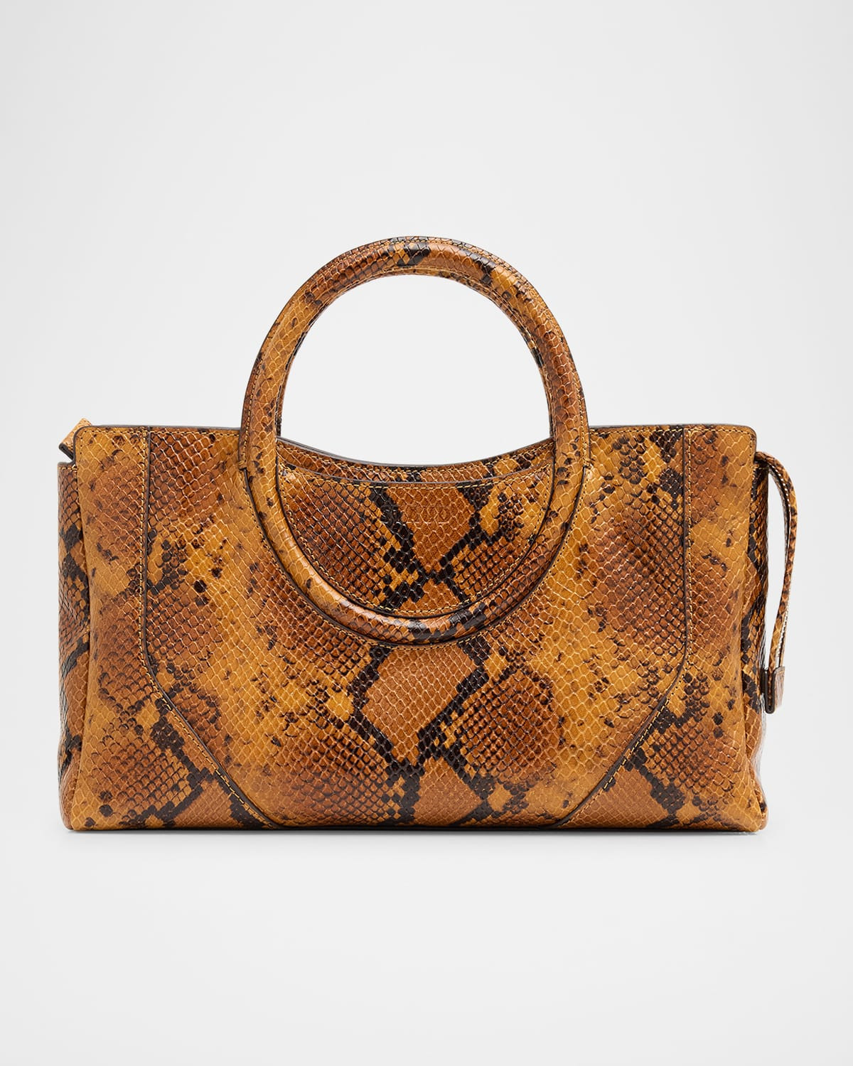 Maude Mini Python-Embossed Leather Satchel Shoulder Bag | Neiman Marcus
