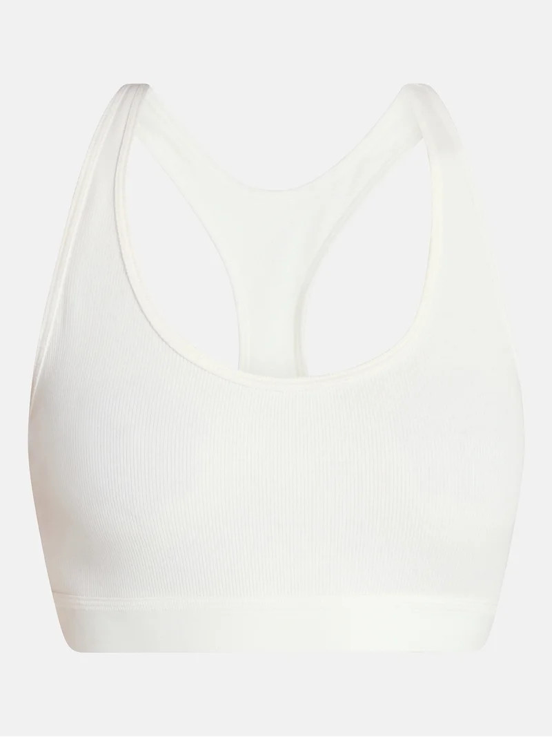 No Boundaries Cotton Stretch Ribbed Racerback Bralette, Women's XS-3XL | Walmart (US)