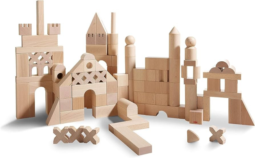 HABA Extra Large Wooden Building Blocks 102 Piece Set: Open-Ended Stacking Toys, Toddler Blocks, ... | Amazon (US)