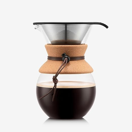 Bodum 34oz Pour Over Coffee Maker, High-Heat Borosilicate Glass with Reusable Stainless Steel Fil... | Amazon (US)