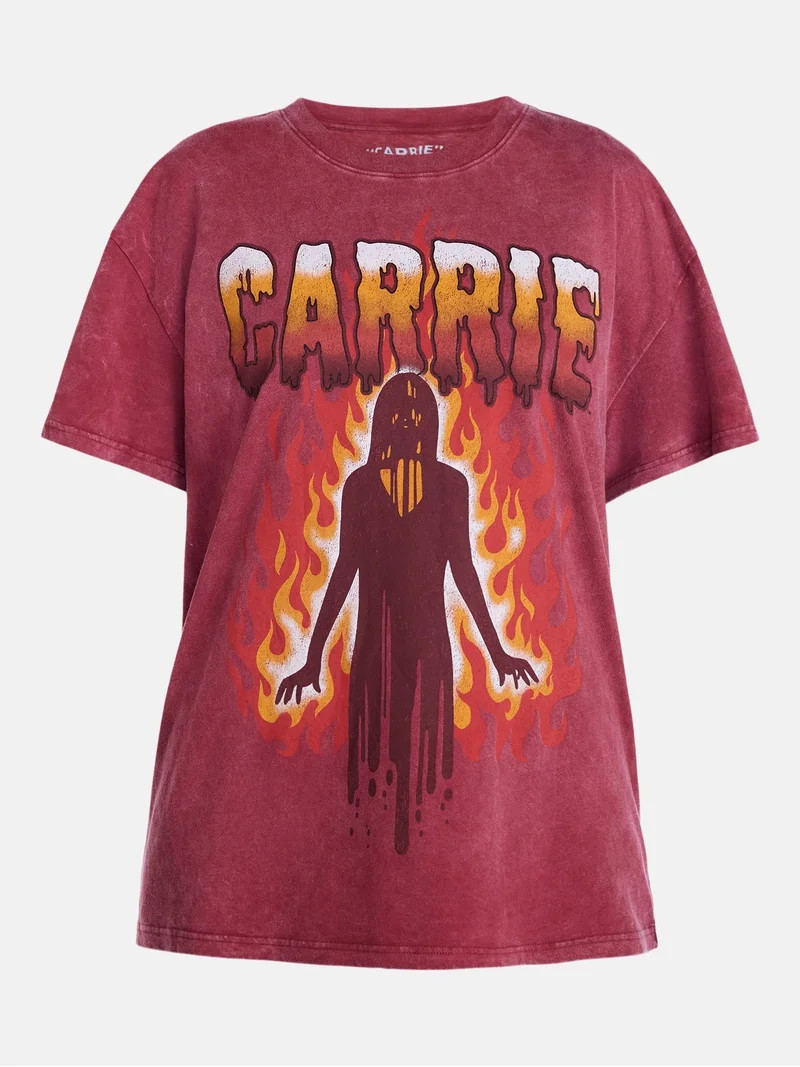 Carrie Women's Fire Halloween Graphic Tee with Short Sleeves, Sizes XXS-XXL | Walmart (US)