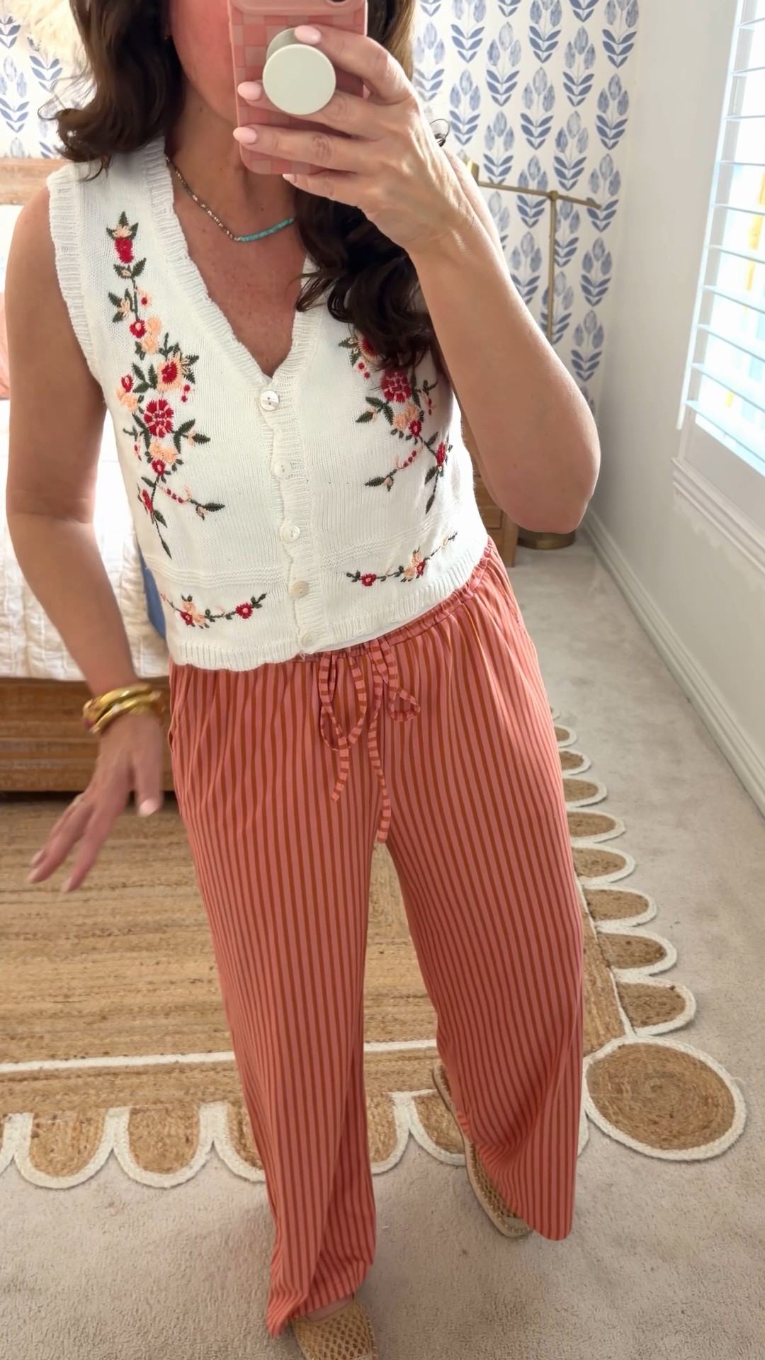 Spring Amazon fit! 
Small in this embroidered sweater vest with scalloped details
Medium in these super comfy Amazon pants. Multiple colors available 
.


#LTKOver40 #LTKSeasonal #LTKootd