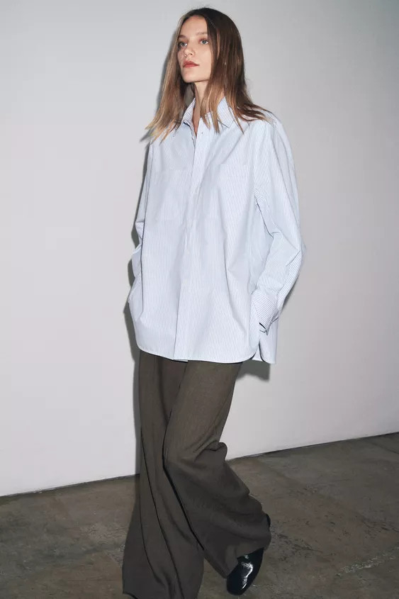 ZW COLLECTION STRIPED POCKET SHIRT | Zara US