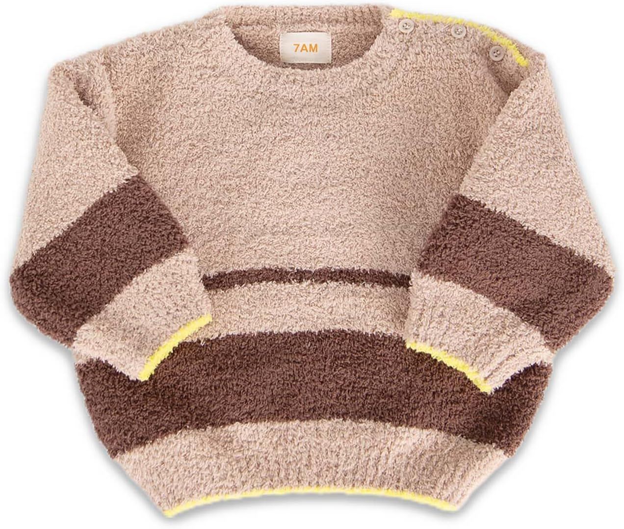 7AM Enfant Unisex Baby Sweater - Long Sleeve Toddler Striped Sweater, Soft Sweatshirt for Baby Bo... | Amazon (US)