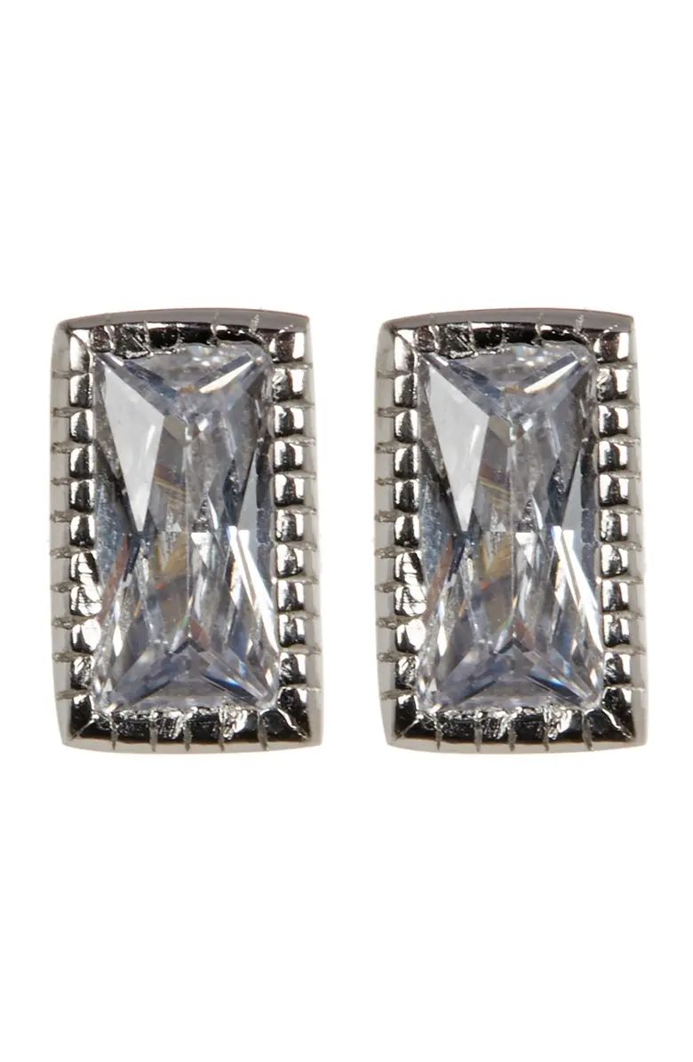 Sterling Silver Swarovski Crystal Rectangle Cut Studs | Nordstrom Rack