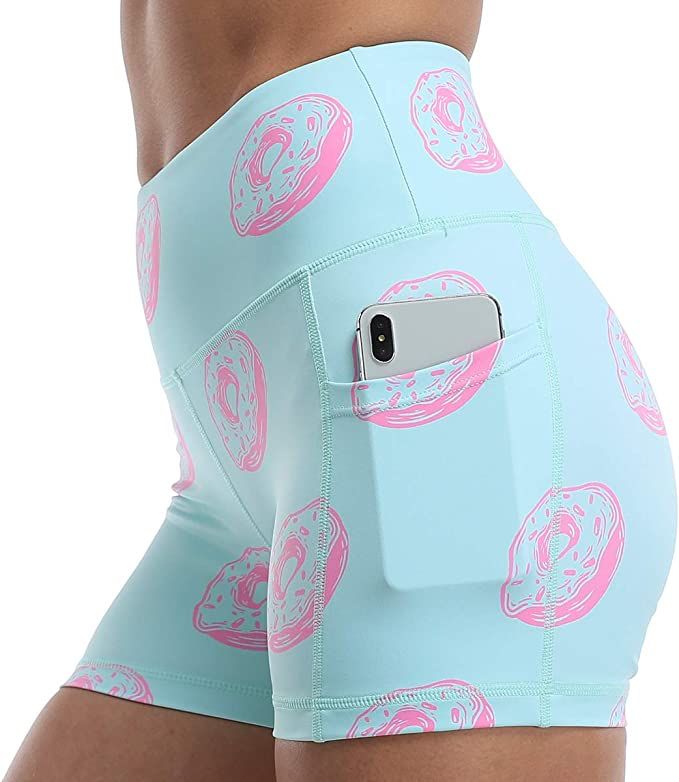 Amazon Essentials Women's Yoga Workout High Waist Shorts Side Pockets,Running Biker Gym Print Sho... | Amazon (US)