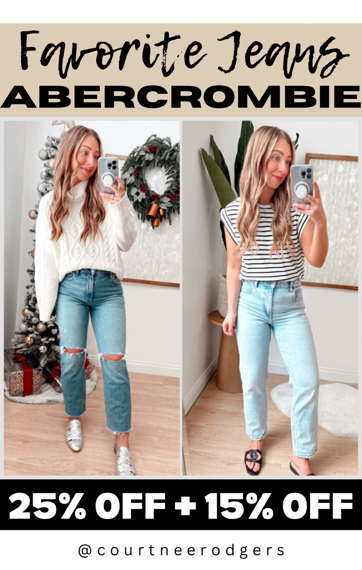 Abercrombie Black Friday Sale!! 🖤 25% off my favorite retailer when you sign into your account! ➡️EXTRA 15% off with code: AFKATHLEEN

🩷➡️Sizing: I’m 5’4” (size 2/4)
•Cable Knit Sweater / size small
•Jeans: (27/4 Xshort length)
👖Washes: Medium Destroy + Light

Abercrombie, Cyber Week, Thanksgiving outfits, fall fashion, winter outfits 

#LTKGiftGuide #LTKsalealert #LTKSeasonal