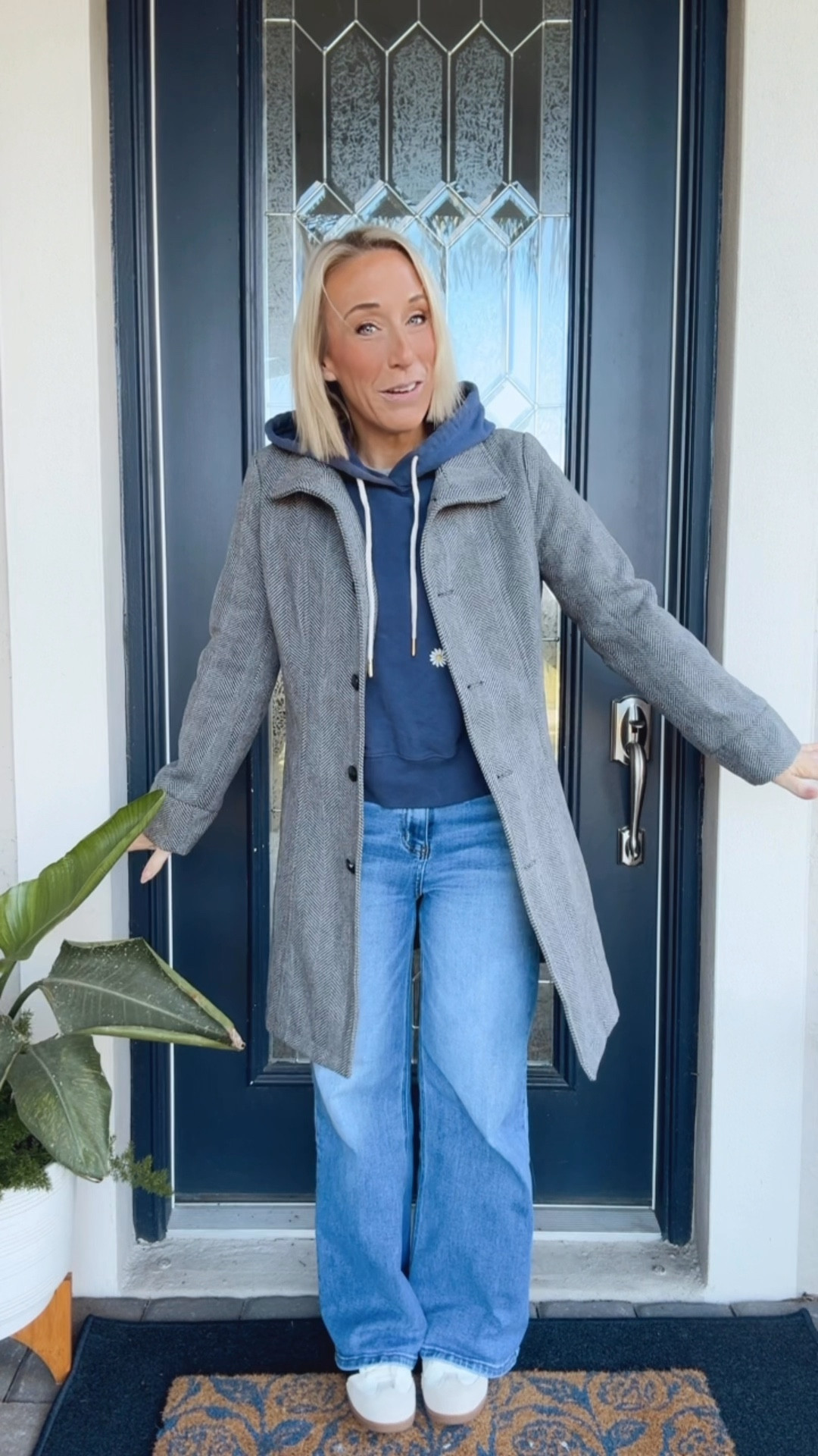 My ootd for the bus stop (it’s a Florida chilly day):
• Coat - size small.
• Hoodie - size XS. 
• Wide leg jeans - size 25.
• Sneakers - tts. 

#LTKOver40 #LTKSeasonal #LTKootd