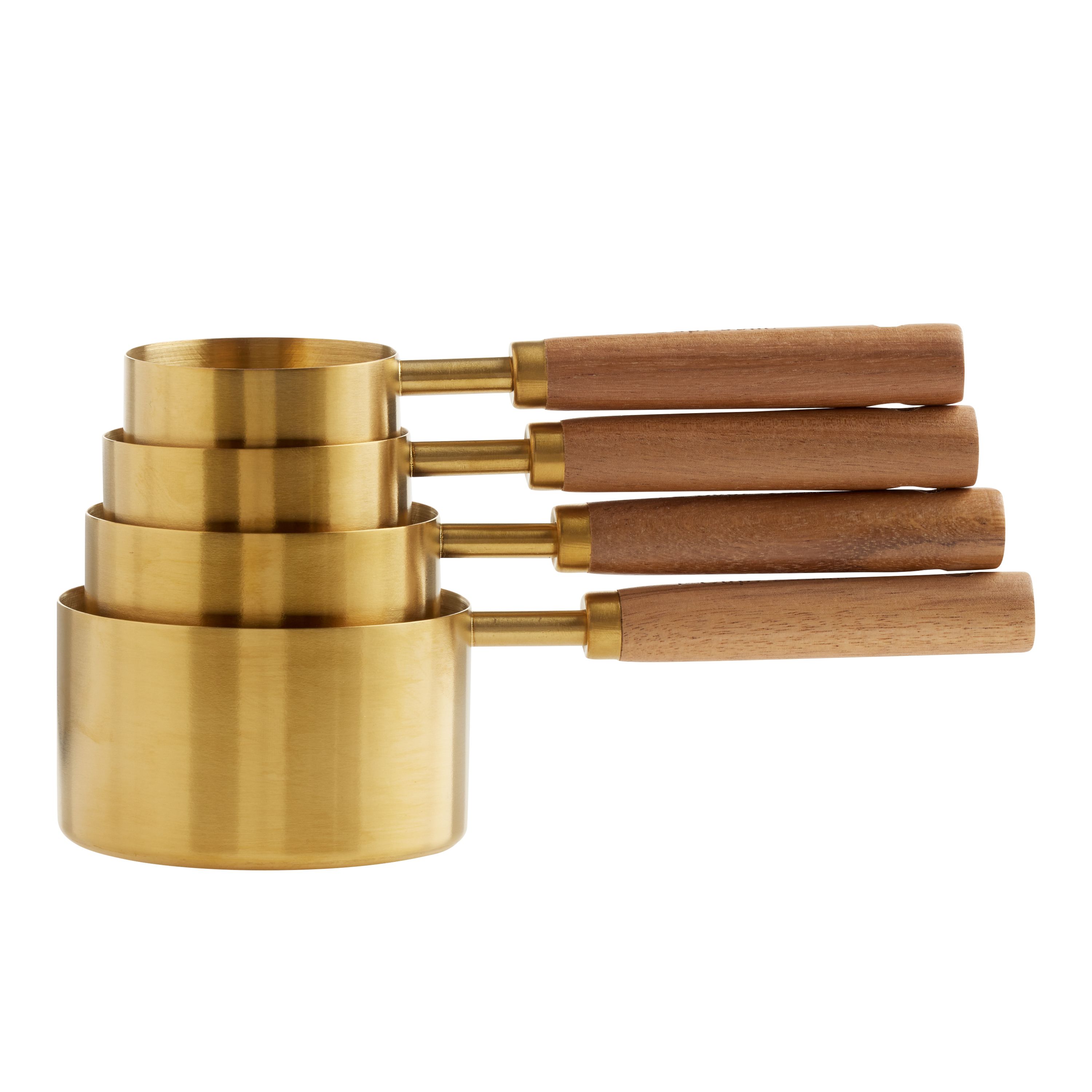 Gold Metal and Wood Nesting Measuring Cups | World Market