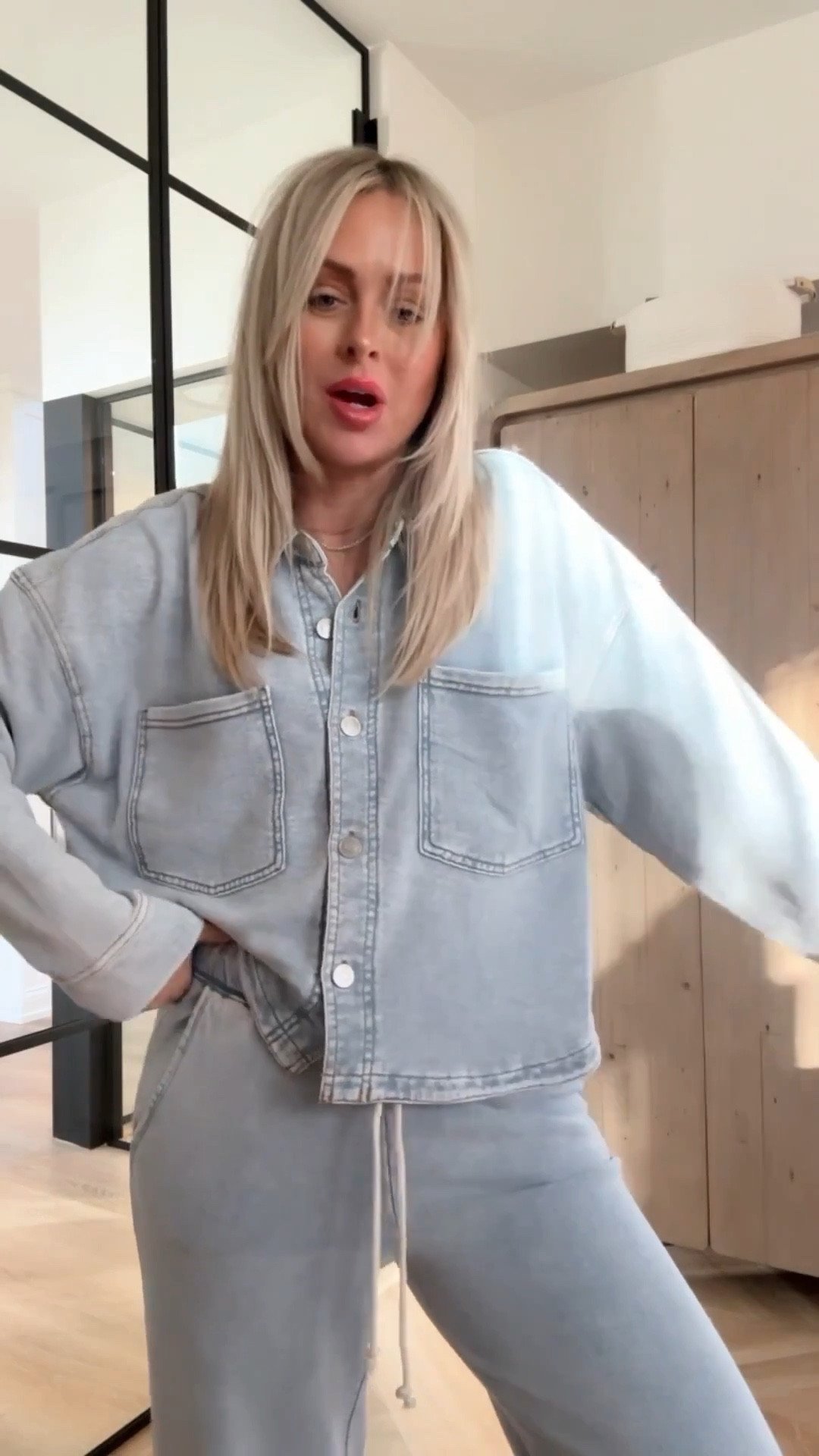 OBSESSED! Top is actually as Shacket but linking shirt options too! I did mediums in both pieces- sold as separates! I’ll be wearing this top a LOT and as a jacket too! So soft and CUTE. 🤍🤍🤍
Lip shade💋: shimmer candy apple and try code: LAURENL15 

Spring fashion. Denim. Chambray. Set. Sandals. Miumiu. Trending. New. Resort wear. 

#LTKSeasonal #LTKFindsUnder100 #LTKStyleTip