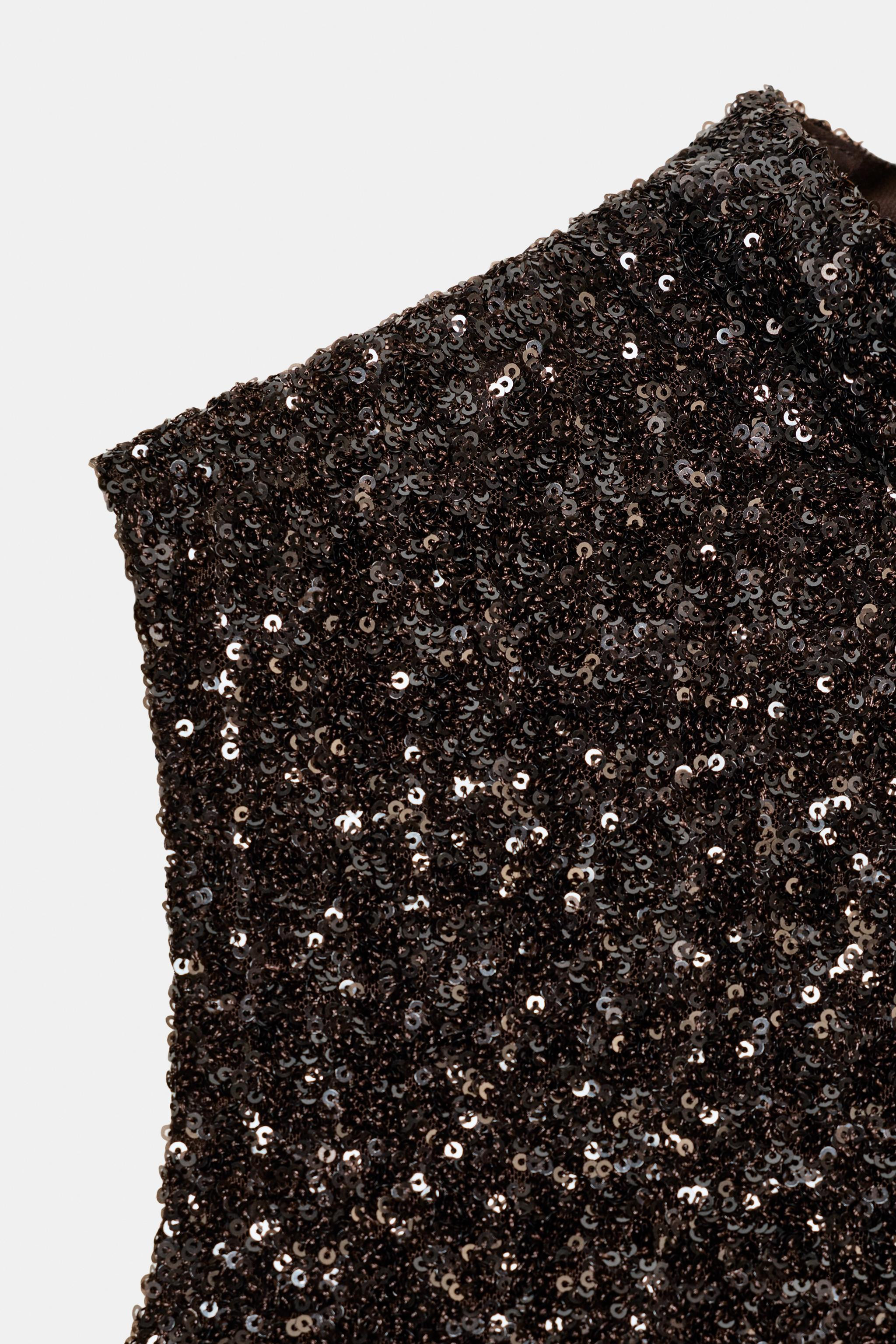 ZW COLLECTION ASYMMETRIC SEQUIN TOP | Zara UK