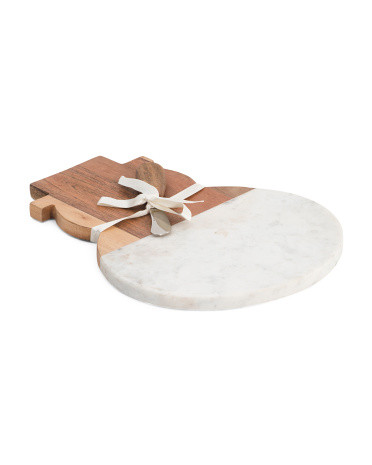 13in Marble Snowman Cheese Board Set | TJ Maxx