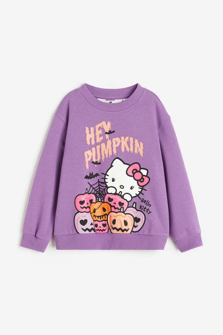 Printed Sweatshirt - Purple/Hello Kitty - Kids | H&M US | H&M (US + CA)