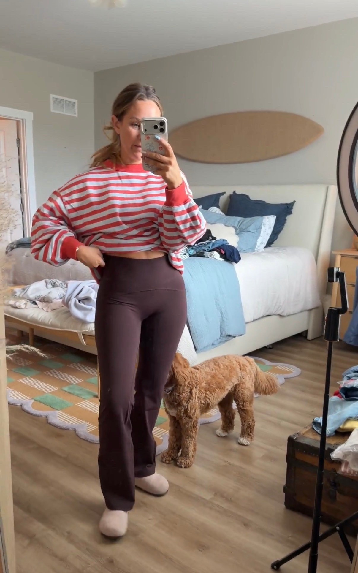 Comfy but make it cute 🤍

This striped sweatshirt + flared leggings combo has been on repeat lately — the perfect mix of cozy and put-together. The high-waisted fit is SO flattering and the slight flare gives it that elevated feel (without sacrificing comfort 🙌).

Easy for errands, school drop-offs, or just lounging at home — and yes, you’ll still feel cute.

Everything is linked in my LTK ✨