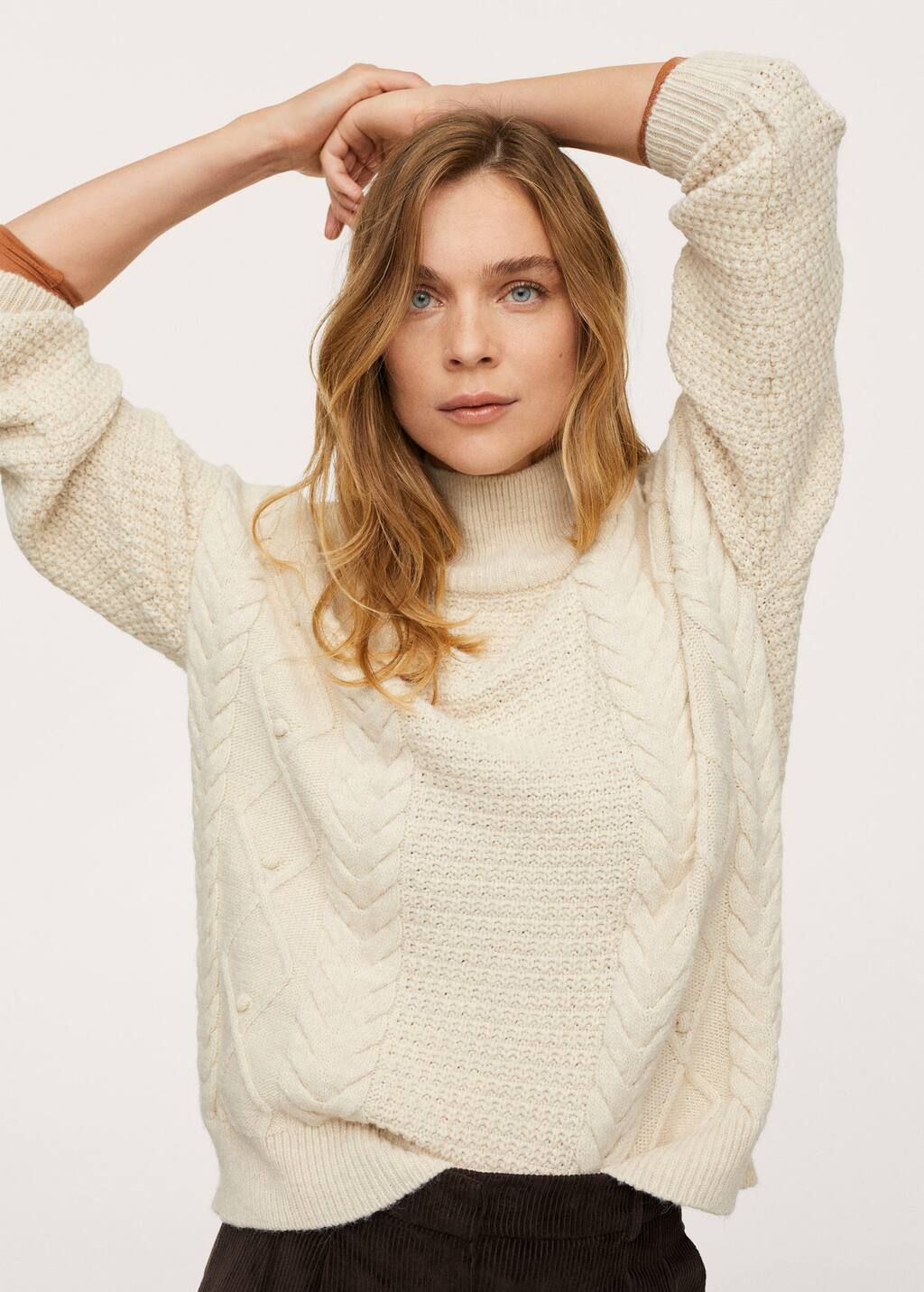 Knitted braided sweater | MANGO (US)