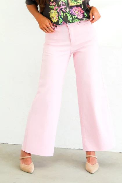 Come And See Pink Foam Wide Leg Pant | The Willow Tree
