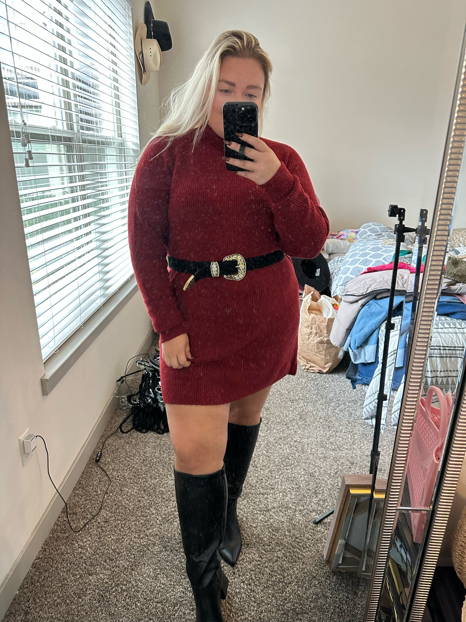 Sweater dress style for fall!! Wearing size xxl 

#LTKSeasonal #LTKunder100