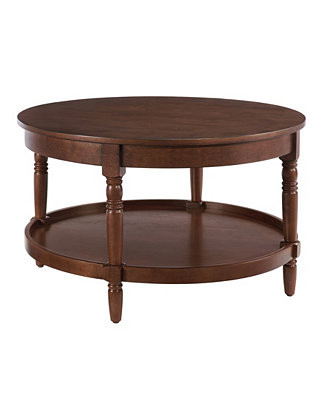30" Wood French Country Manor No Tools Round Coffee Table | Macy's