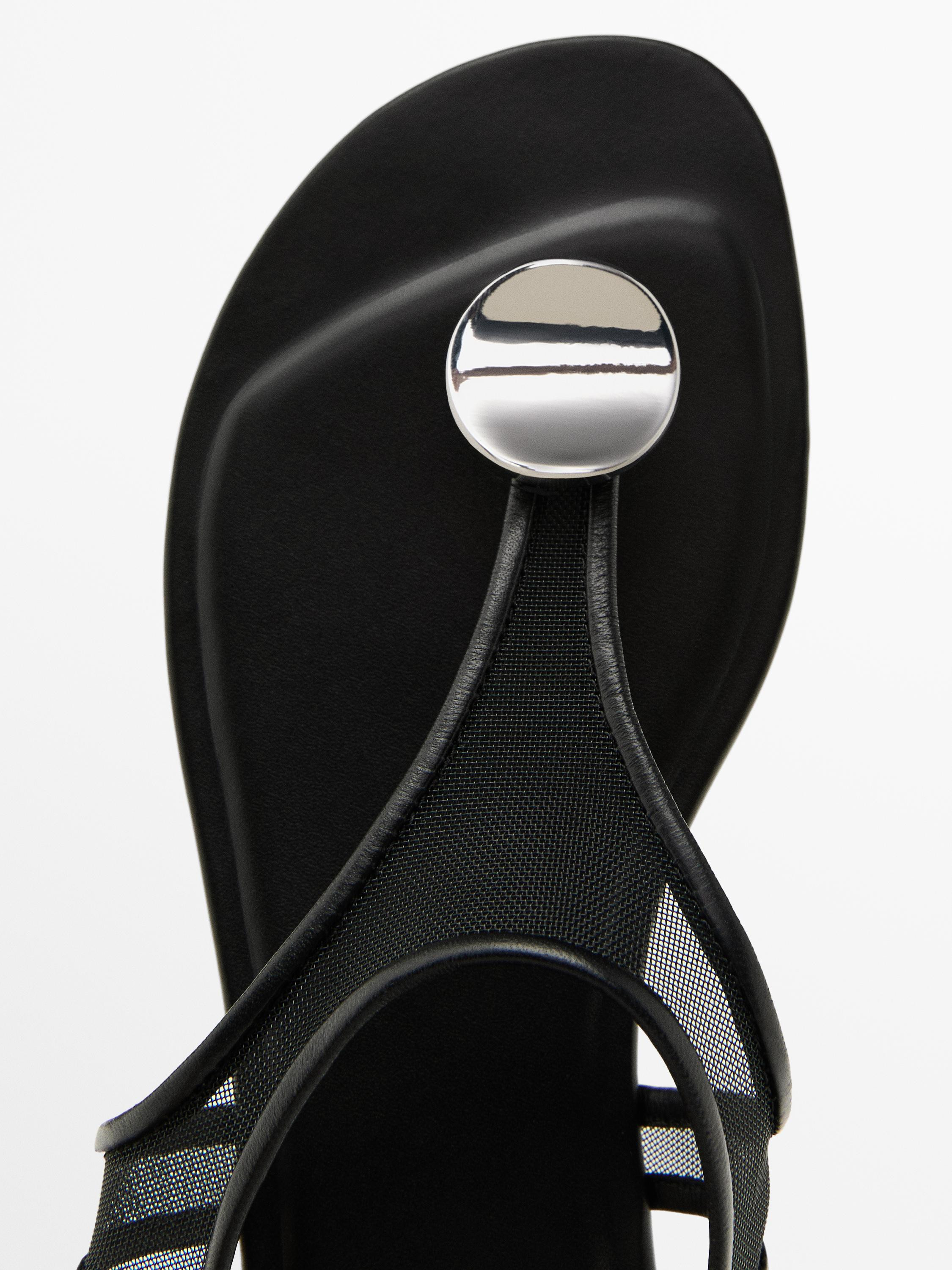 Mesh sandals with rhinestone detail | Massimo Dutti US