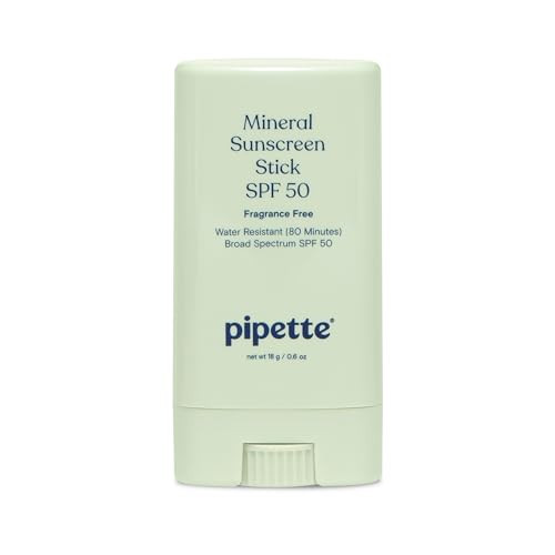 Pipette Baby Mineral Sunscreen Stick SPF 50, 0.6 oz, Water-resistant Non-nano Zinc Oxide Mineral Sunscreen, UVB/UVA Sunblock for Kids & Sensitive Skin, Travel Size Sun Protection | Amazon (US)