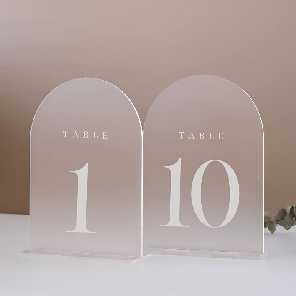 JINMURY Frosted Arch Table Numbers for Wedding Reception, 10 Pack 5x7" Frosted Arch Acrylic Table... | Amazon (US)