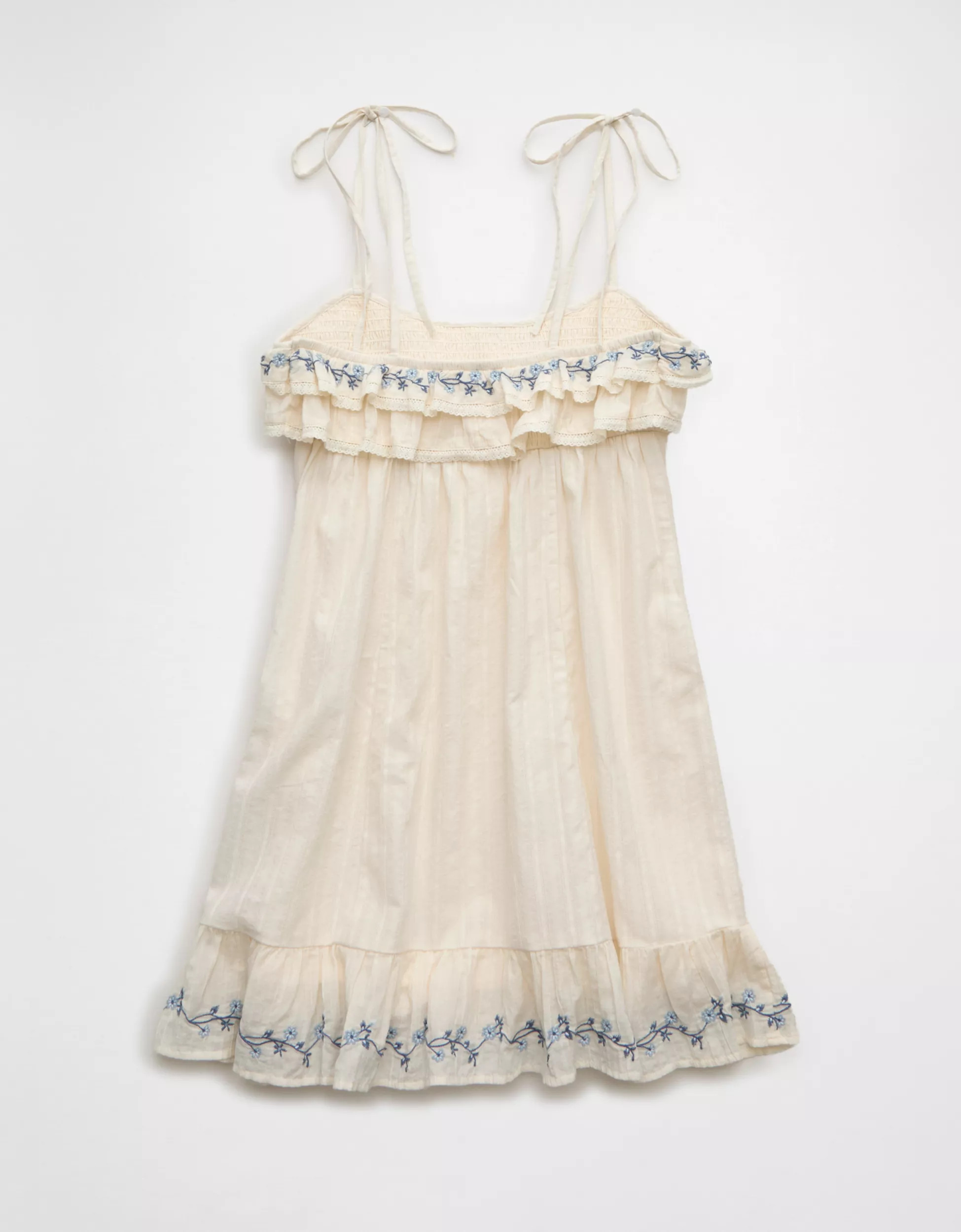 AE Ruffle Tie-Strap Mini Dress | American Eagle Outfitters (US & CA)