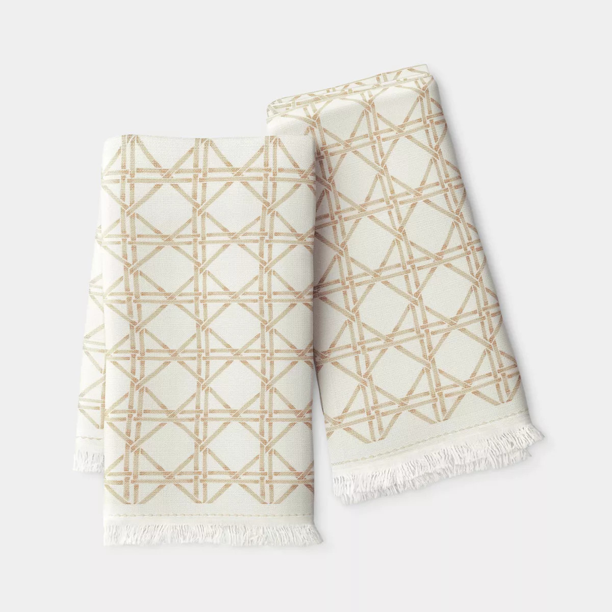 2pk Kitchen Towels Khaki Lattice - Threshold™ | Target