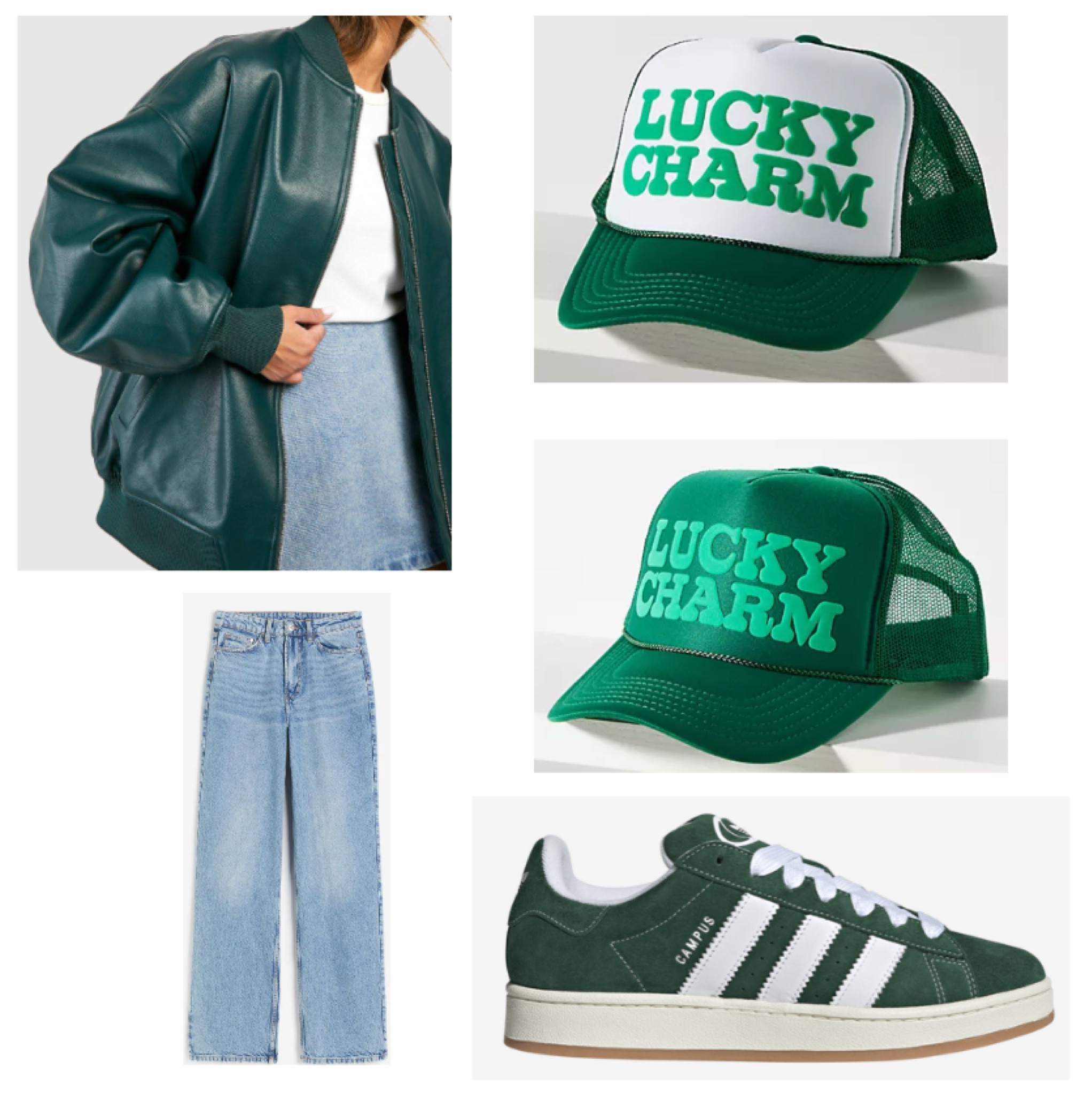 St. Patrick's Day Outfit Inspo 🍀 
#green #stpaddys #outfitinspo #lucky #greeninspo #bomberjacket 

#LTKfindsunder50 #LTKfindsunder100