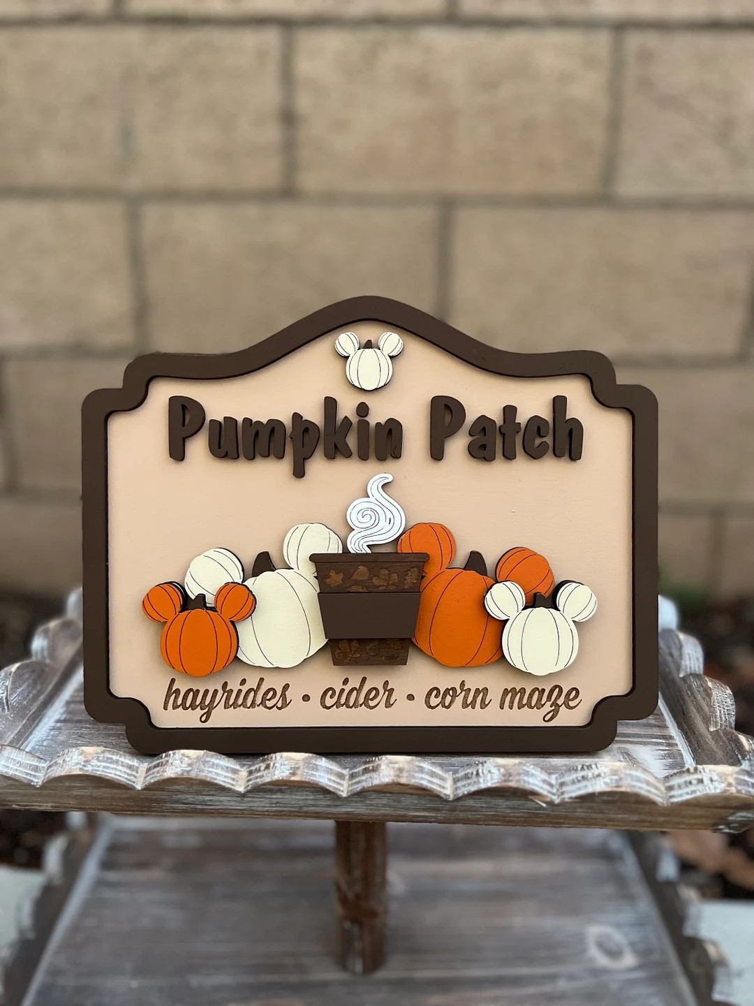Disney Pumpkin Patch Tiered Tray Decor, Mickey, Diy Tray Decor, Fall Decor, Fall Tray Decor, Wood... | Etsy (US)