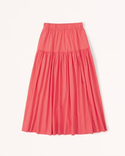 Poplin Midi Skirt | Abercrombie & Fitch (US)