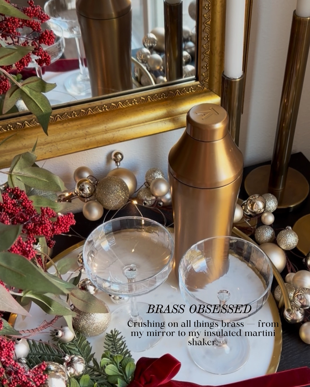 ✨BRASS OBSESSED · HOLIDAY EDITION✨ Crushing hard on all things brass this season — from luxe mirrors to my insulated martini shaker. The warm metallic finish adds instant sophistication and shine, creating the perfect mix of festive and refined. It’s the little details that make holiday hosting feel extra special.

#TheHillaryStyle #Amazon #AmazonHome #HolidayEntertaining #HolidayDecor #AmazonFinds #AffordableLuxury #ChicOnABudget #HomeInspo #BarCartGoals #FestiveStyle #ElegantInteriors #ModernClassic #EntertainingEssentials 

 #LTKHoliday #LTKSeasonal #LTKOver40