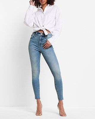 High Waisted Light Wash Skinny Jeans | Express