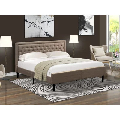 Bed - Linen Fabric Upholestered Bed Headboard With Button Tufted Trim Design - Black Finish | Wayfair North America