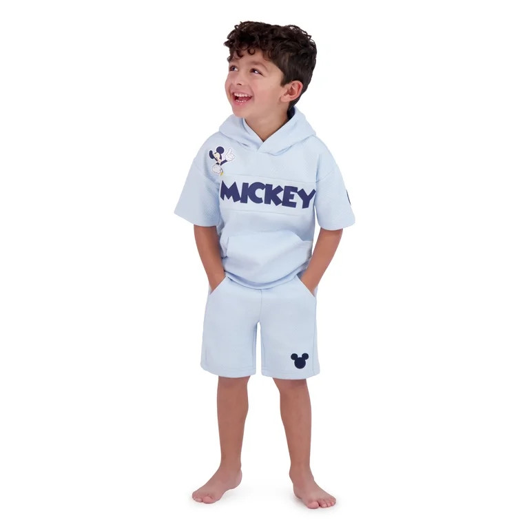 Mickey Mouse Toddler Boy Textured Knit Short Set, Sizes 12 Months-5T | Walmart (US)