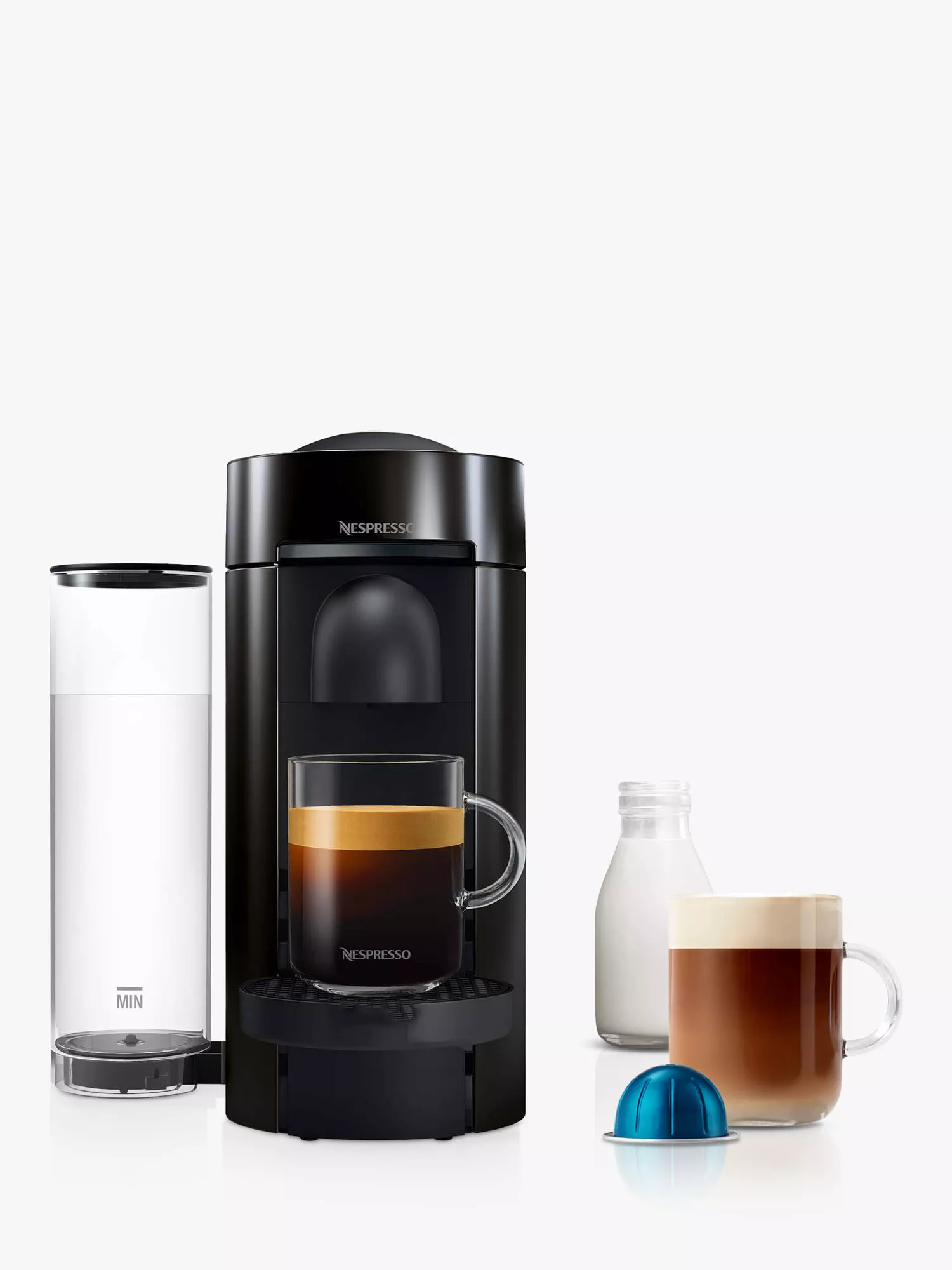 Vertuo Plus Coffee Pod Machine by De'Longhi, Black | John Lewis (UK)