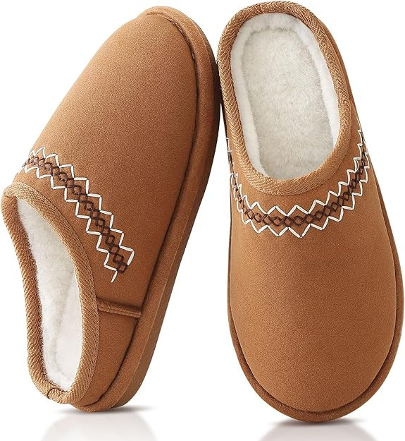 Parlovable Memory Foam Slippers for Women Men - Suede Furry Lining Warm Mules Indoor Outdoor Shor... | Amazon (US)