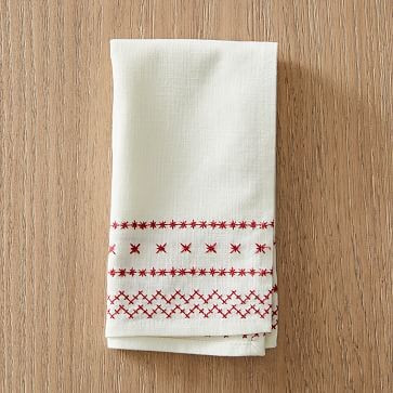 Cross Stitch Embroidery Table Linens | West Elm (US)