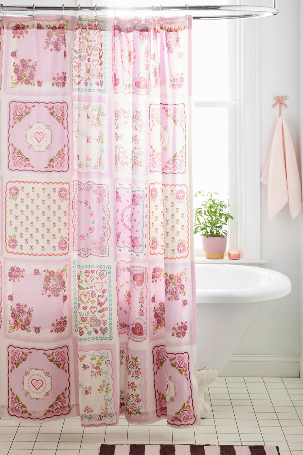 Needlepoint Hankies Patterned Shower Curtain | Urban Outfitters (US and RoW)