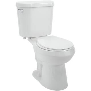 Glacier Bay 2-Piece 1.28 GPF High Efficiency Single Flush Round Toilet in White N2428RB/N2428T - ... | The Home Depot