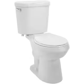 Glacier Bay 2-Piece 1.28 GPF High Efficiency Single Flush Round Toilet in White N2428RB/N2428T - ... | The Home Depot