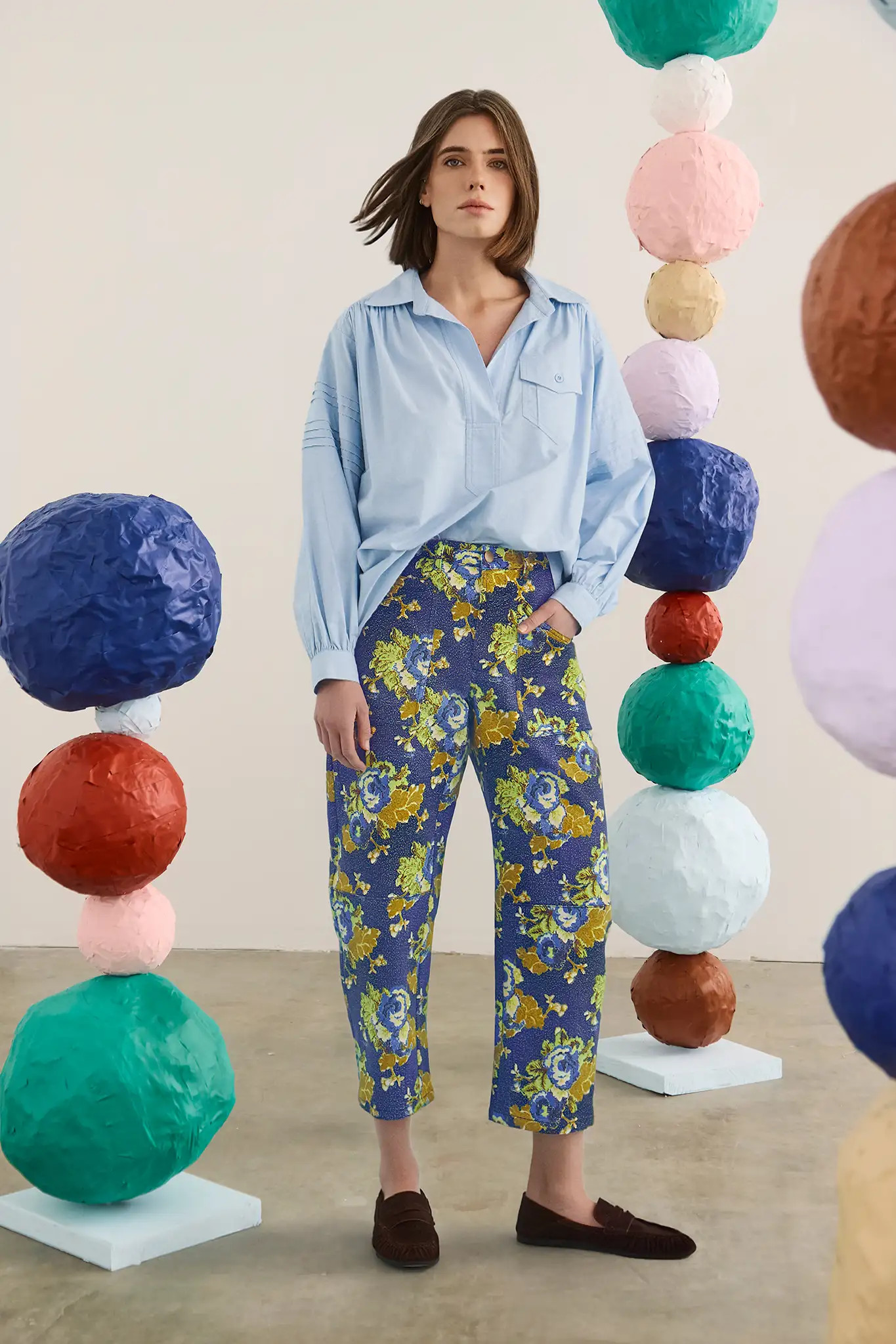 Mallory Jeans | Blue Floral Printed Jeans | Hunter Bell | Hunter Bell