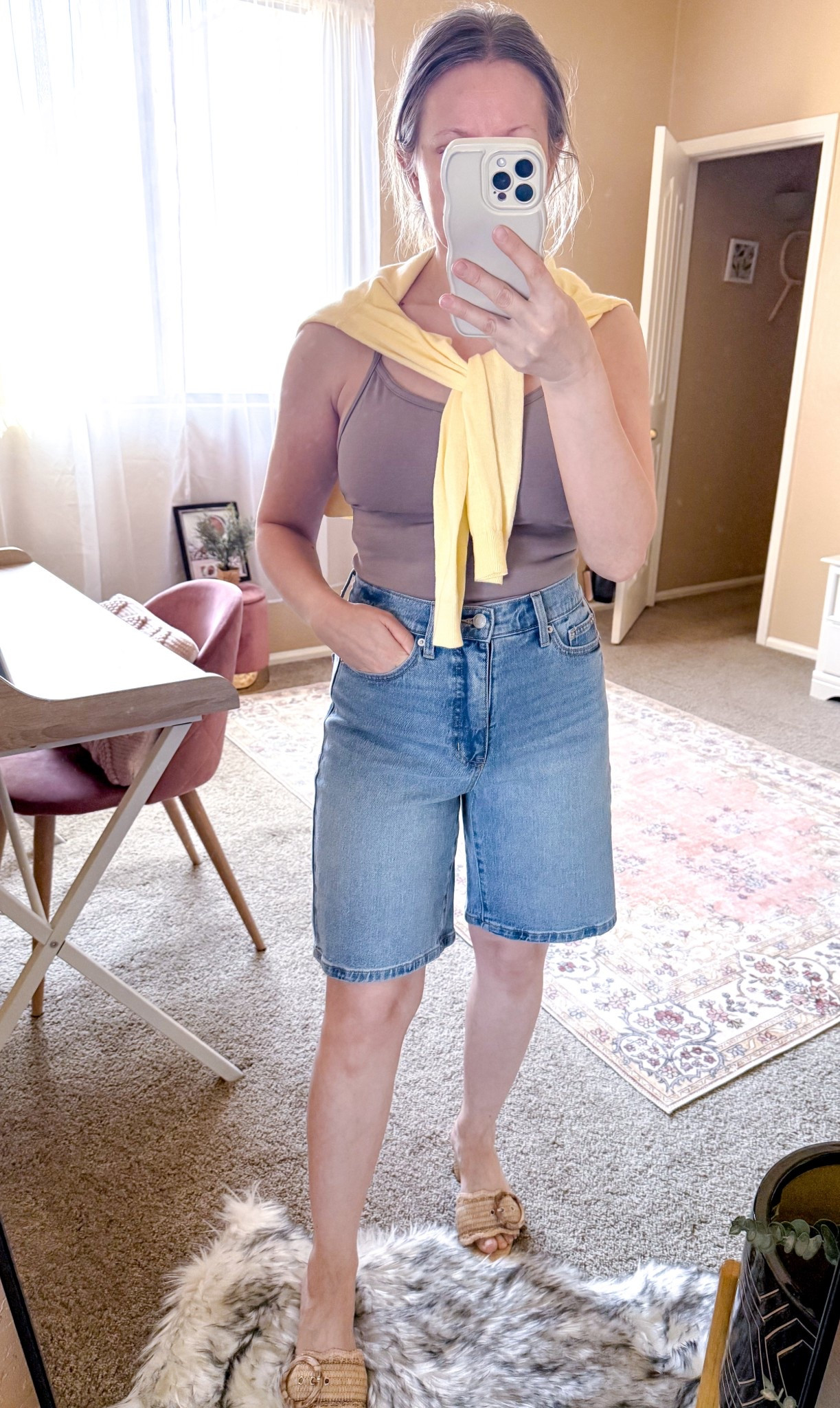 Love these Time and Tru High Rise Denim Bermuda Shorts from Walmart. These shorts, with a 9” inseam and some stretch, are lightweight and perfect for summer. They are only $17. So affordable! Wearing size 2. 


Summer outfit, Walmart shorts, denim shorts, 

#LTKOver40 #LTKSeasonal #LTKPetite