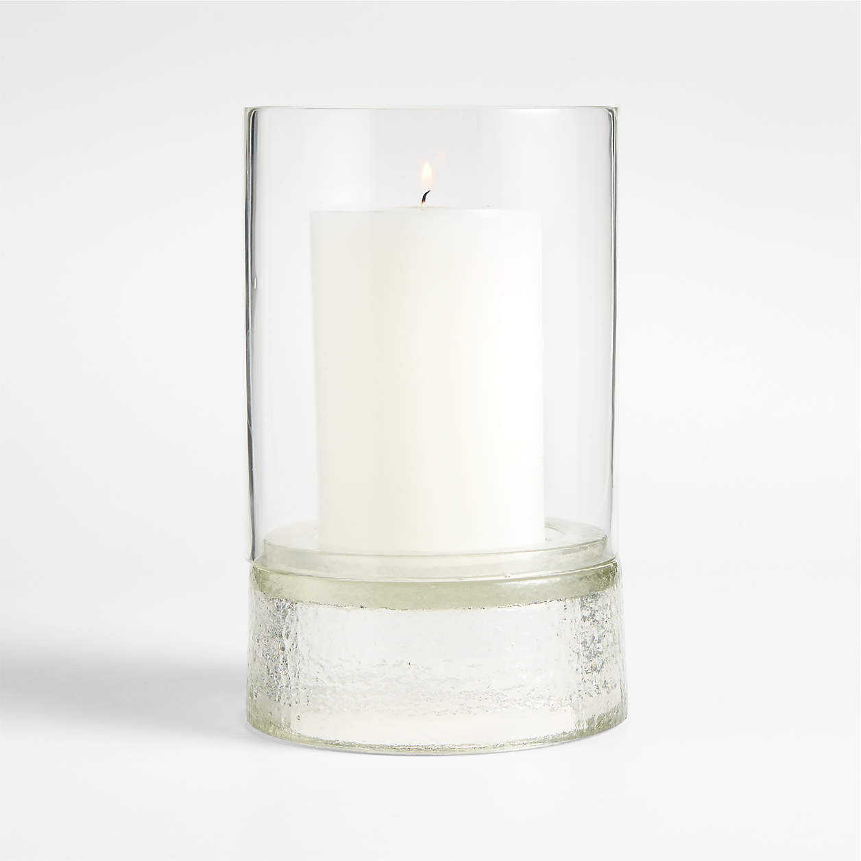 Solstice Large Glass Hurricane Candle Holder 10.25" by Jeremiah Brent + Reviews | Crate & Barrel | Crate & Barrel