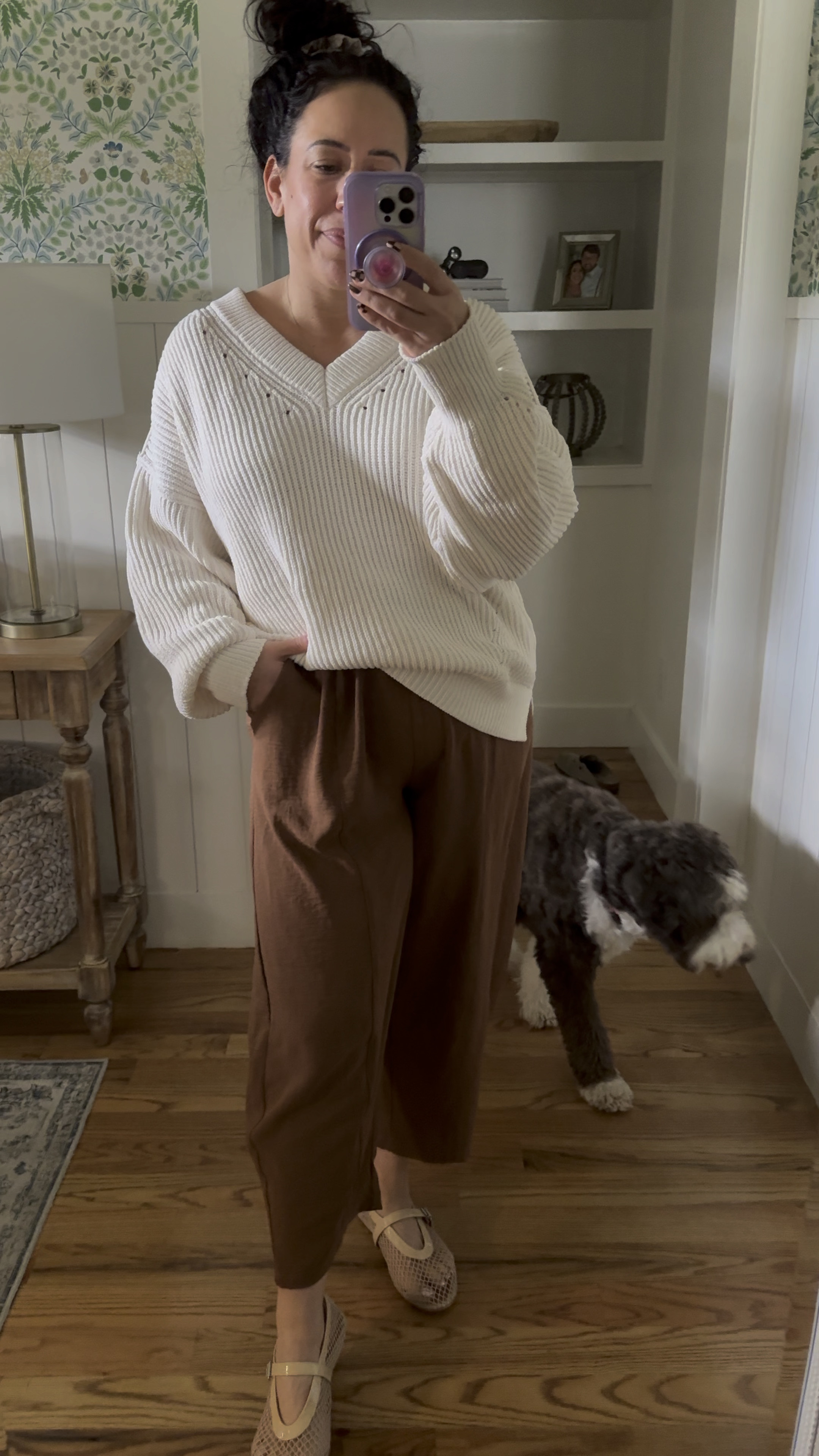 Casual ootd for the midsize girl! Oversize sweater from aerie paired with my favorite brown loungewear pants from Amazon 

Size medium in sweater and XL in pants 

#LTKMidsize #LTKFindsUnder100 #LTKFindsUnder50
