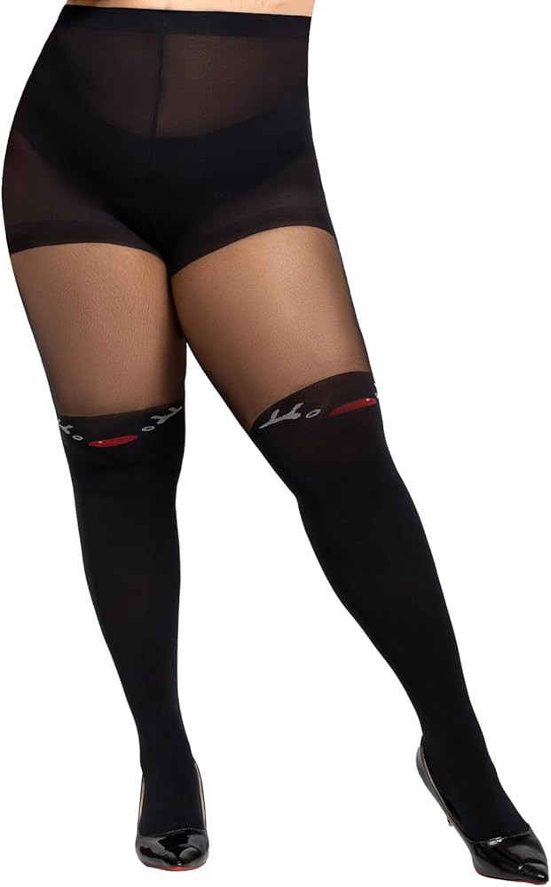 Yilanmy Weihnachten Strumpfhosen für Damen Große Größen Muster Strumpfhose Schwarz Hohe Taill... | Amazon (DE)