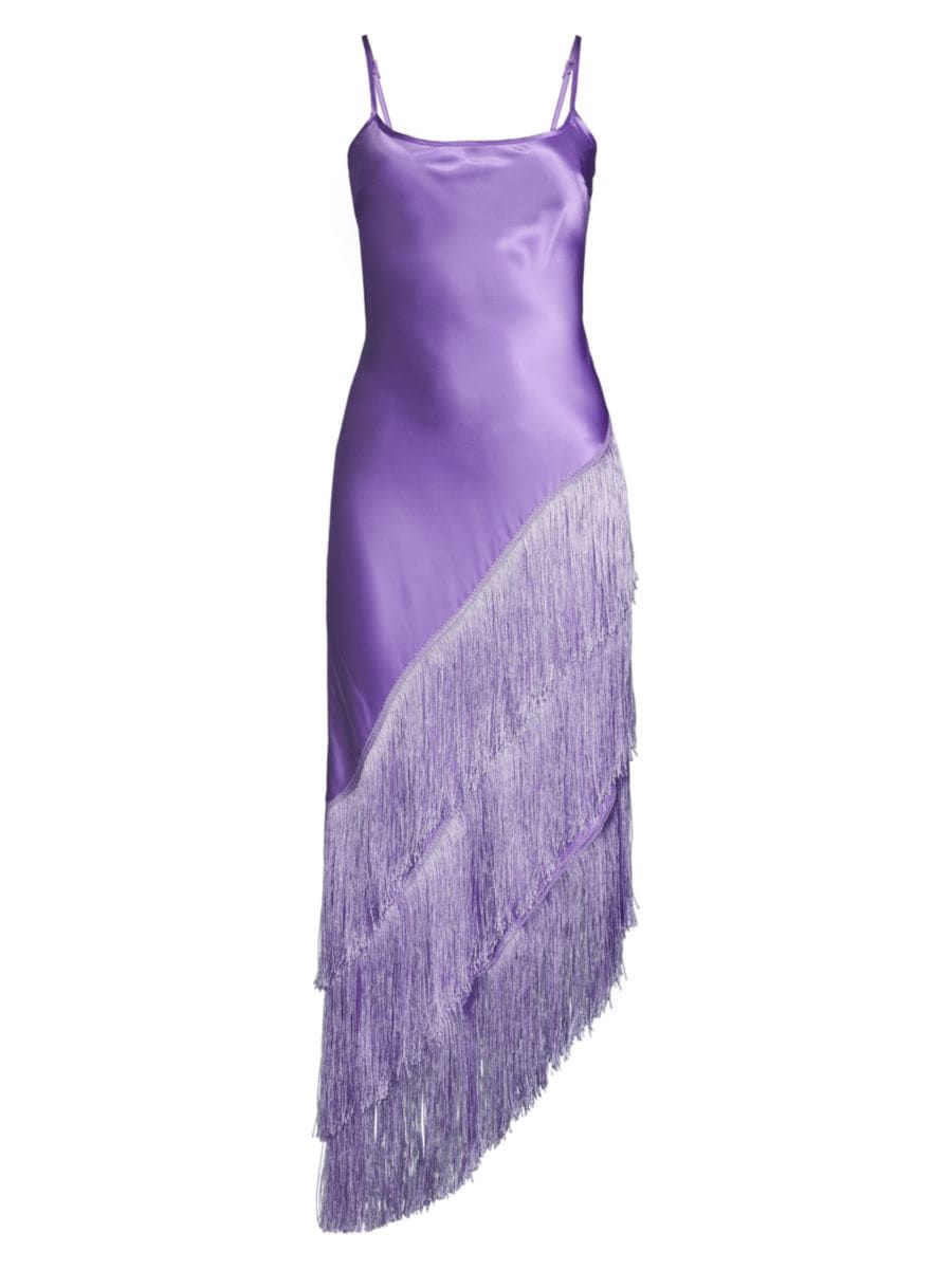 DELFI Cristina Silk Fringe Midi-Dress | Saks Fifth Avenue