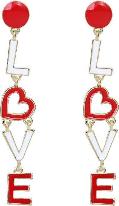 Valentines Day Earrings - Wife Valentines Day Gifts - Fashionable Statement Earrings for Women & ... | Amazon (US)