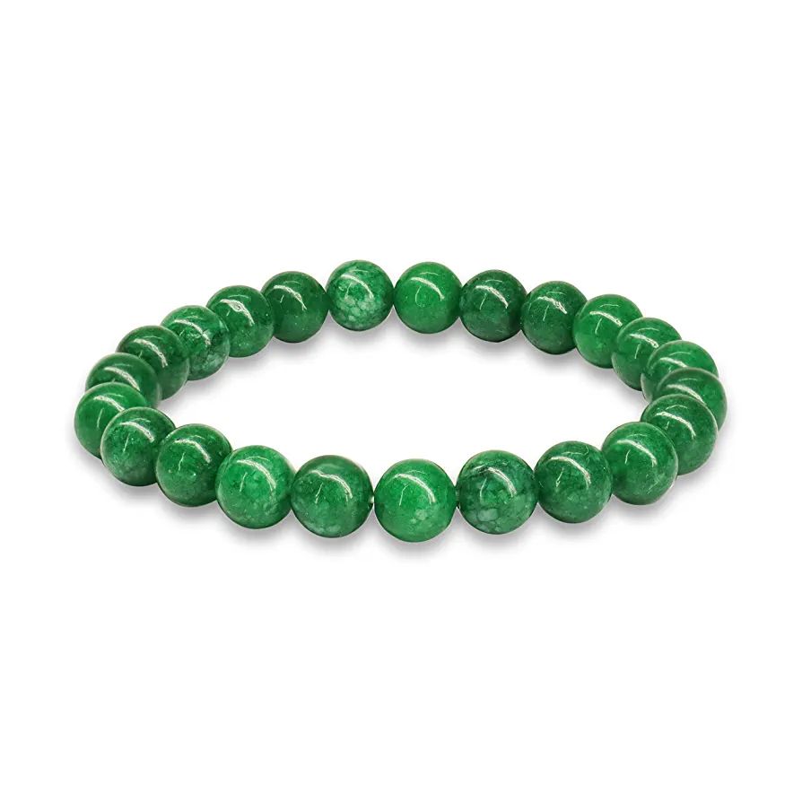 Crystal Vibe Stretchable Beaded Jade Bracelet 8mm - Bring Good Luck, Wealth, Prosperity and Happi... | Amazon (US)